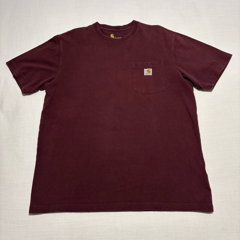 Men’s Carhartt K87 Original Fit Heavyweight Pocket T-Shirt | Maroon | Large